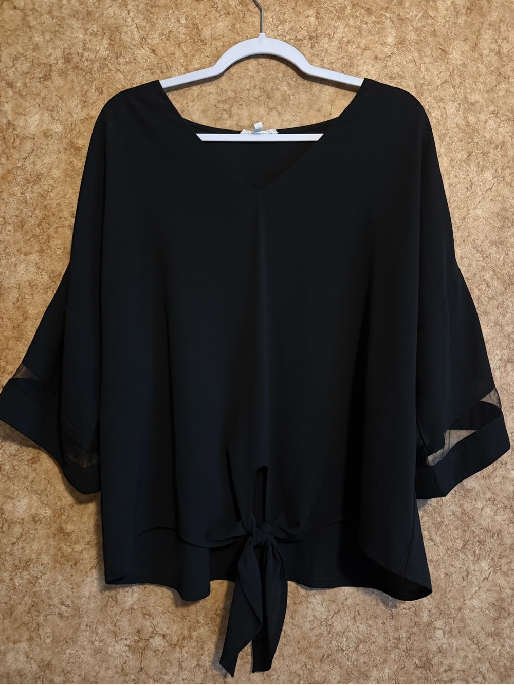 Maurices Women’s Black V-Neck Tie-Front Top